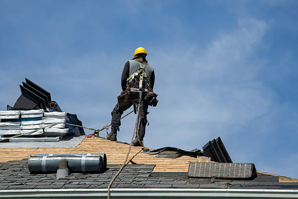 Professional Gutter Installation technician working in Heidenheimer, TX